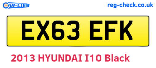 EX63EFK are the vehicle registration plates.