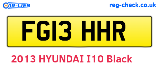 FG13HHR are the vehicle registration plates.