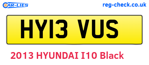 HY13VUS are the vehicle registration plates.