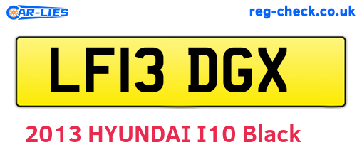 LF13DGX are the vehicle registration plates.