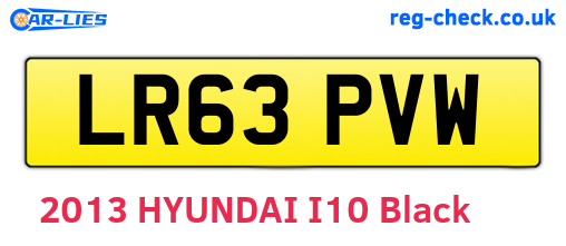 LR63PVW are the vehicle registration plates.