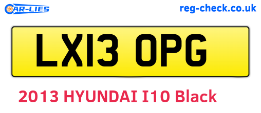LX13OPG are the vehicle registration plates.