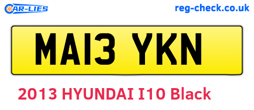 MA13YKN are the vehicle registration plates.