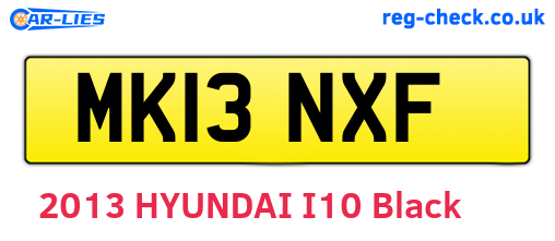 MK13NXF are the vehicle registration plates.