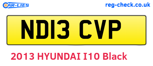 ND13CVP are the vehicle registration plates.