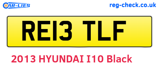 RE13TLF are the vehicle registration plates.