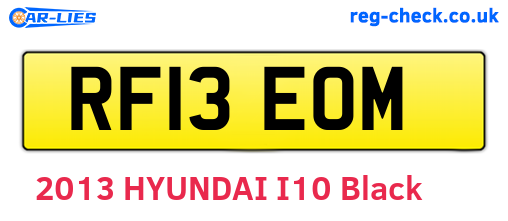 RF13EOM are the vehicle registration plates.