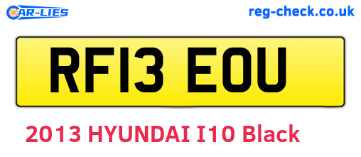 RF13EOU are the vehicle registration plates.