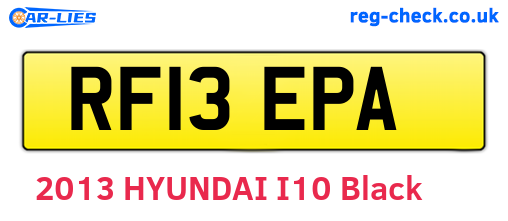 RF13EPA are the vehicle registration plates.