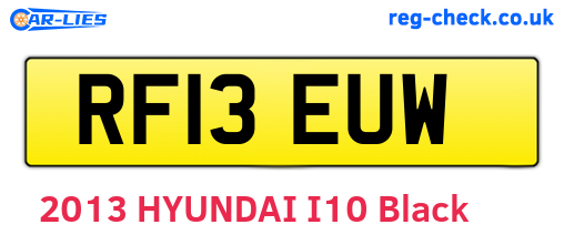 RF13EUW are the vehicle registration plates.