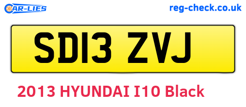 SD13ZVJ are the vehicle registration plates.