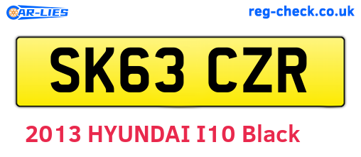 SK63CZR are the vehicle registration plates.