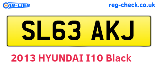 SL63AKJ are the vehicle registration plates.