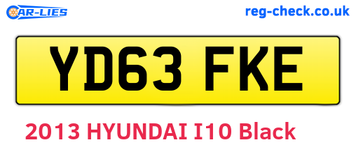 YD63FKE are the vehicle registration plates.