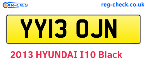 YY13OJN are the vehicle registration plates.