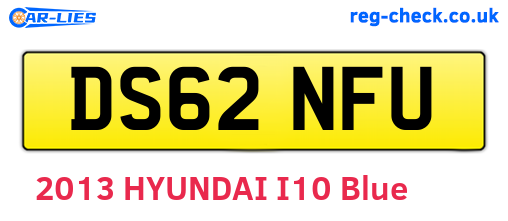 DS62NFU are the vehicle registration plates.