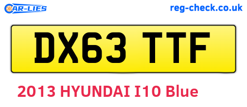 DX63TTF are the vehicle registration plates.