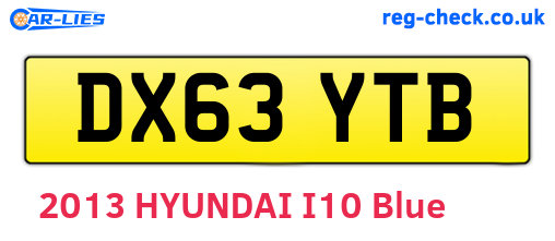 DX63YTB are the vehicle registration plates.