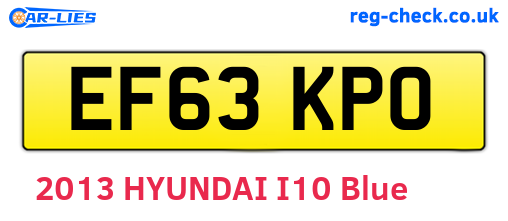 EF63KPO are the vehicle registration plates.