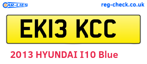 EK13KCC are the vehicle registration plates.