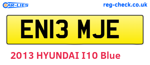 EN13MJE are the vehicle registration plates.