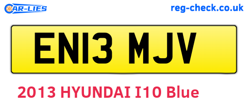 EN13MJV are the vehicle registration plates.