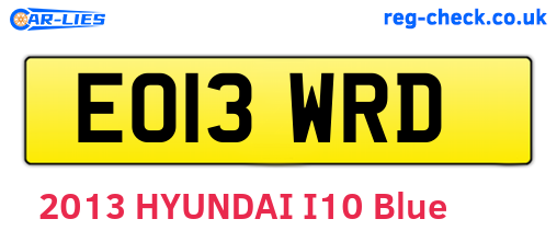 EO13WRD are the vehicle registration plates.