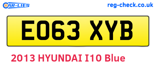 EO63XYB are the vehicle registration plates.