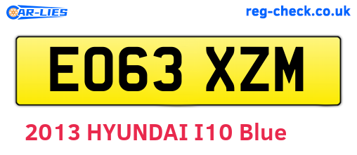 EO63XZM are the vehicle registration plates.