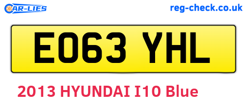 EO63YHL are the vehicle registration plates.