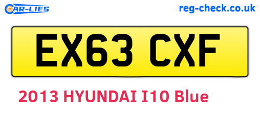 EX63CXF are the vehicle registration plates.
