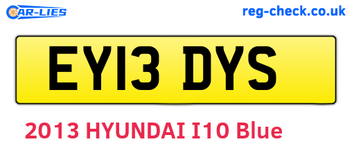 EY13DYS are the vehicle registration plates.