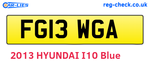 FG13WGA are the vehicle registration plates.
