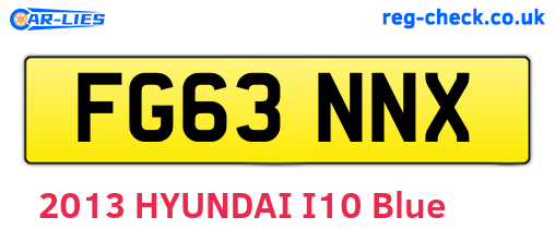 FG63NNX are the vehicle registration plates.