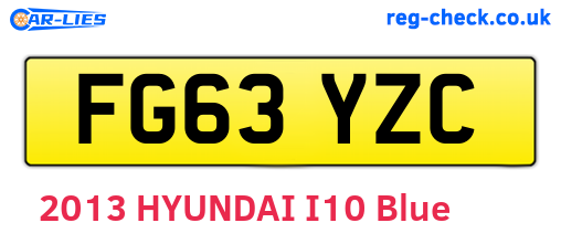 FG63YZC are the vehicle registration plates.