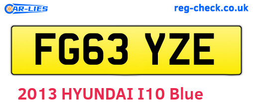 FG63YZE are the vehicle registration plates.