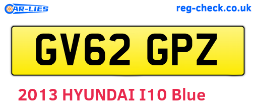 GV62GPZ are the vehicle registration plates.
