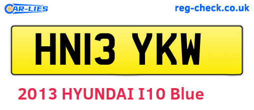 HN13YKW are the vehicle registration plates.