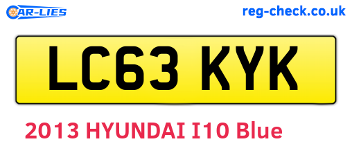 LC63KYK are the vehicle registration plates.