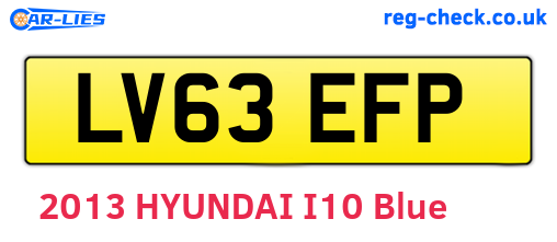 LV63EFP are the vehicle registration plates.