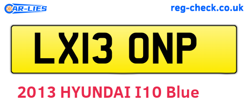 LX13ONP are the vehicle registration plates.