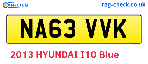 NA63VVK are the vehicle registration plates.