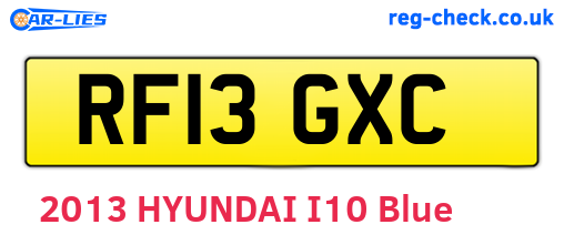 RF13GXC are the vehicle registration plates.