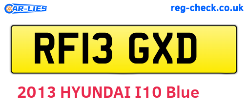 RF13GXD are the vehicle registration plates.