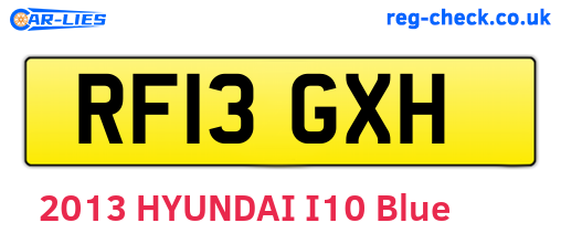 RF13GXH are the vehicle registration plates.