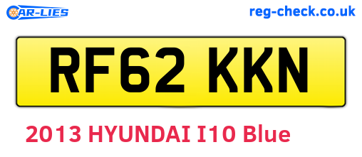 RF62KKN are the vehicle registration plates.