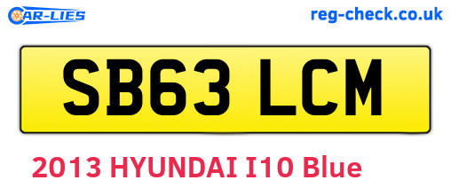 SB63LCM are the vehicle registration plates.