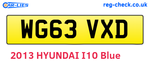 WG63VXD are the vehicle registration plates.