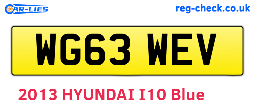 WG63WEV are the vehicle registration plates.