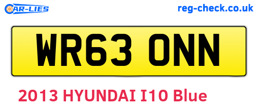 WR63ONN are the vehicle registration plates.